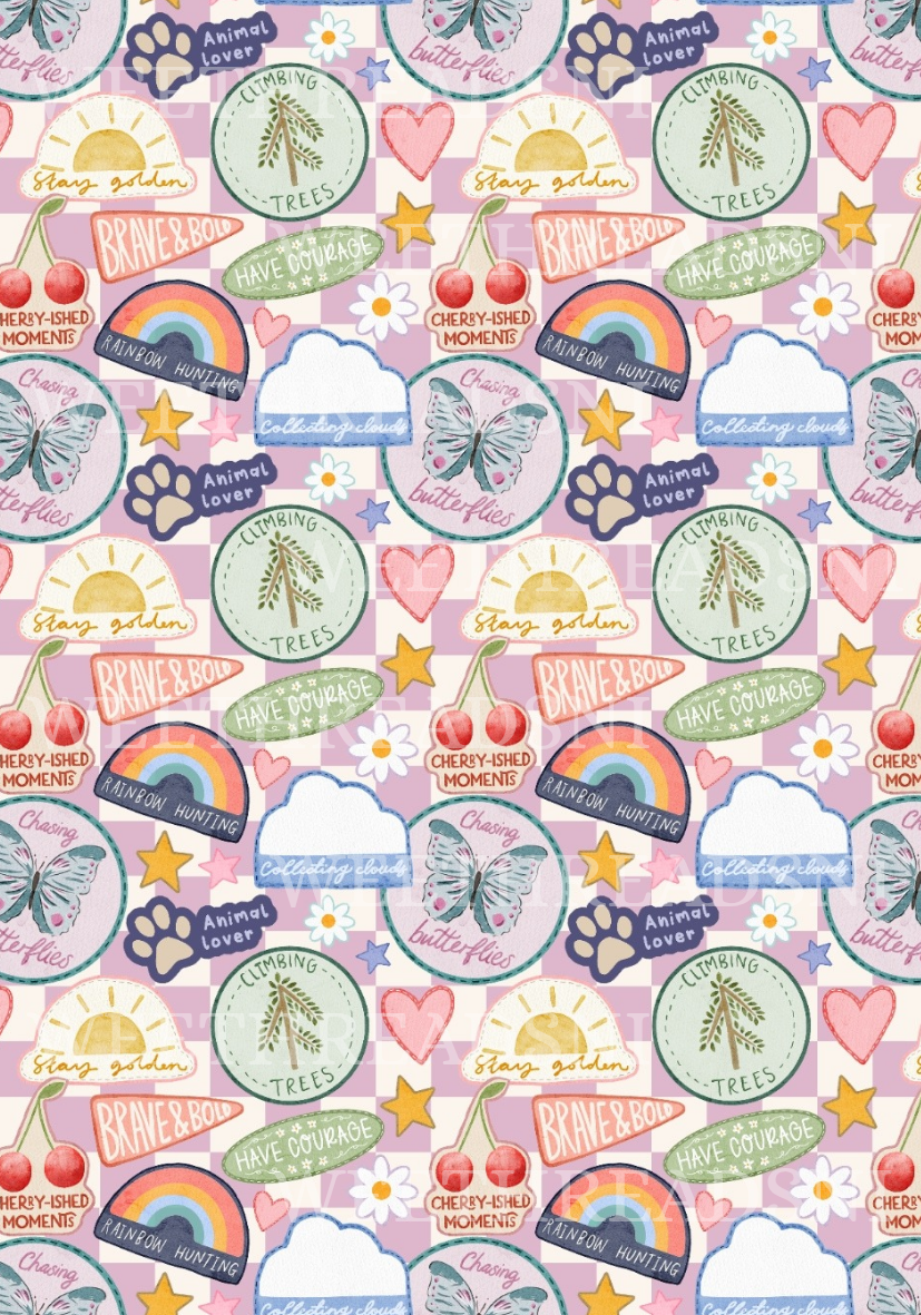 Adventure Patches Pink - PRINT