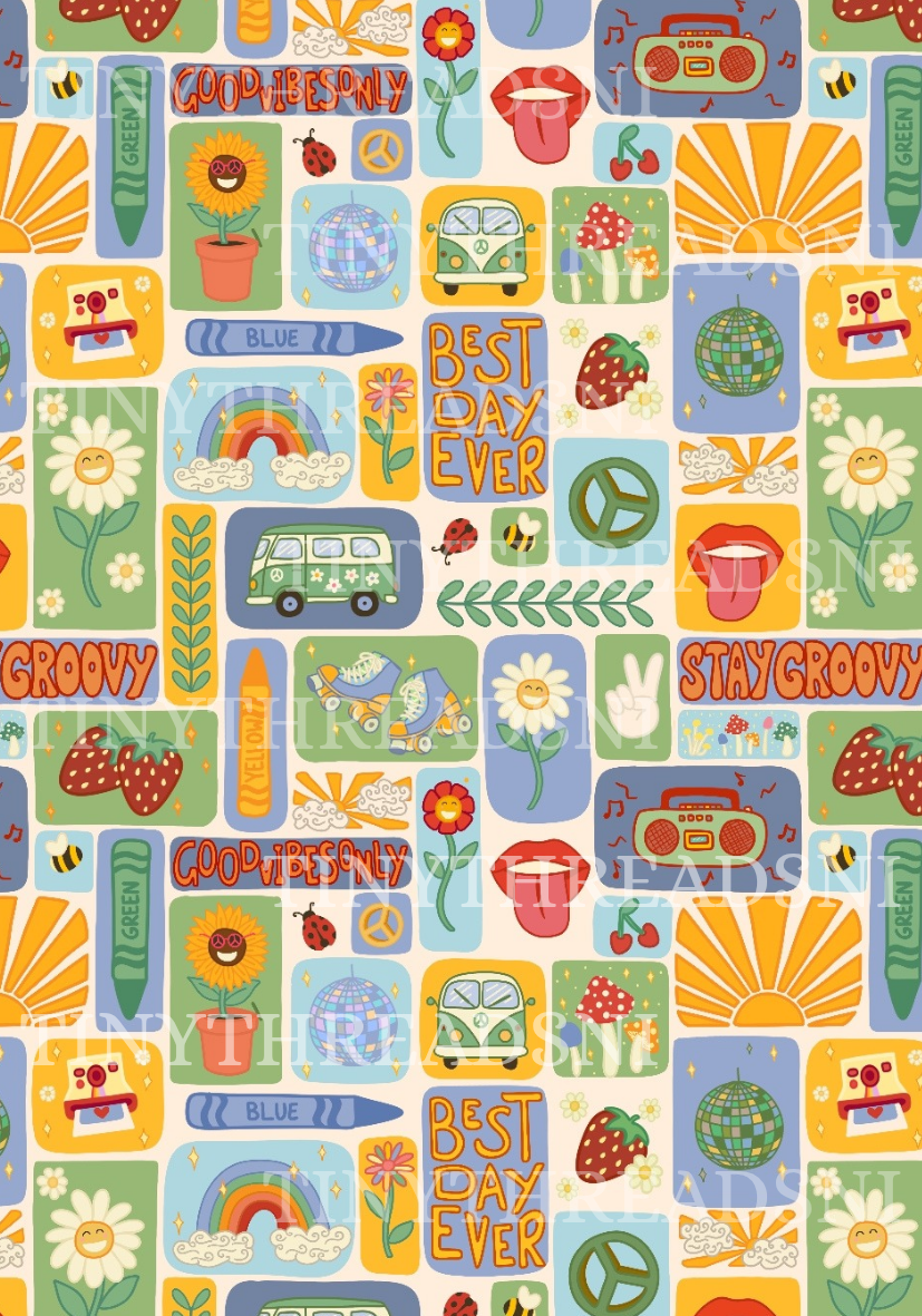 Groovy Threads Greens - PRINT