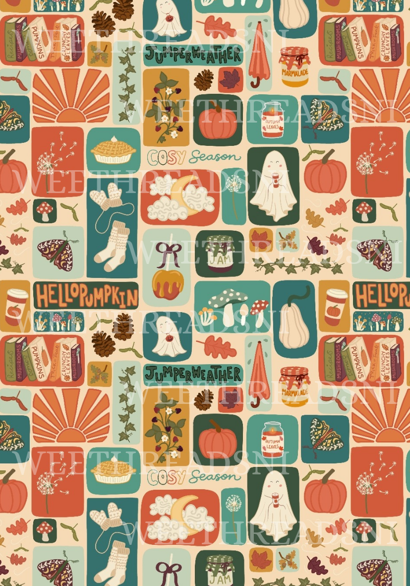 Groovy Autumn Teal - PRINT