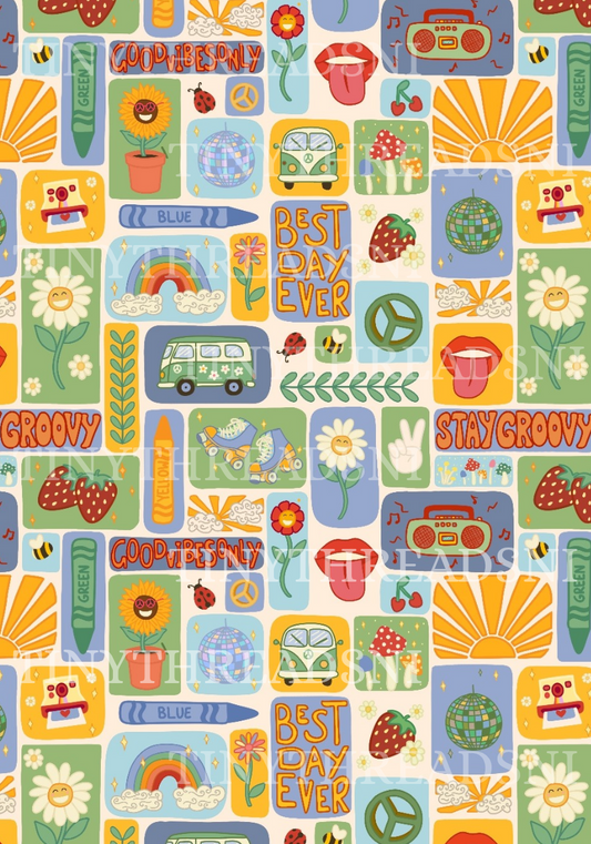 Groovy Threads Greens - PRINT