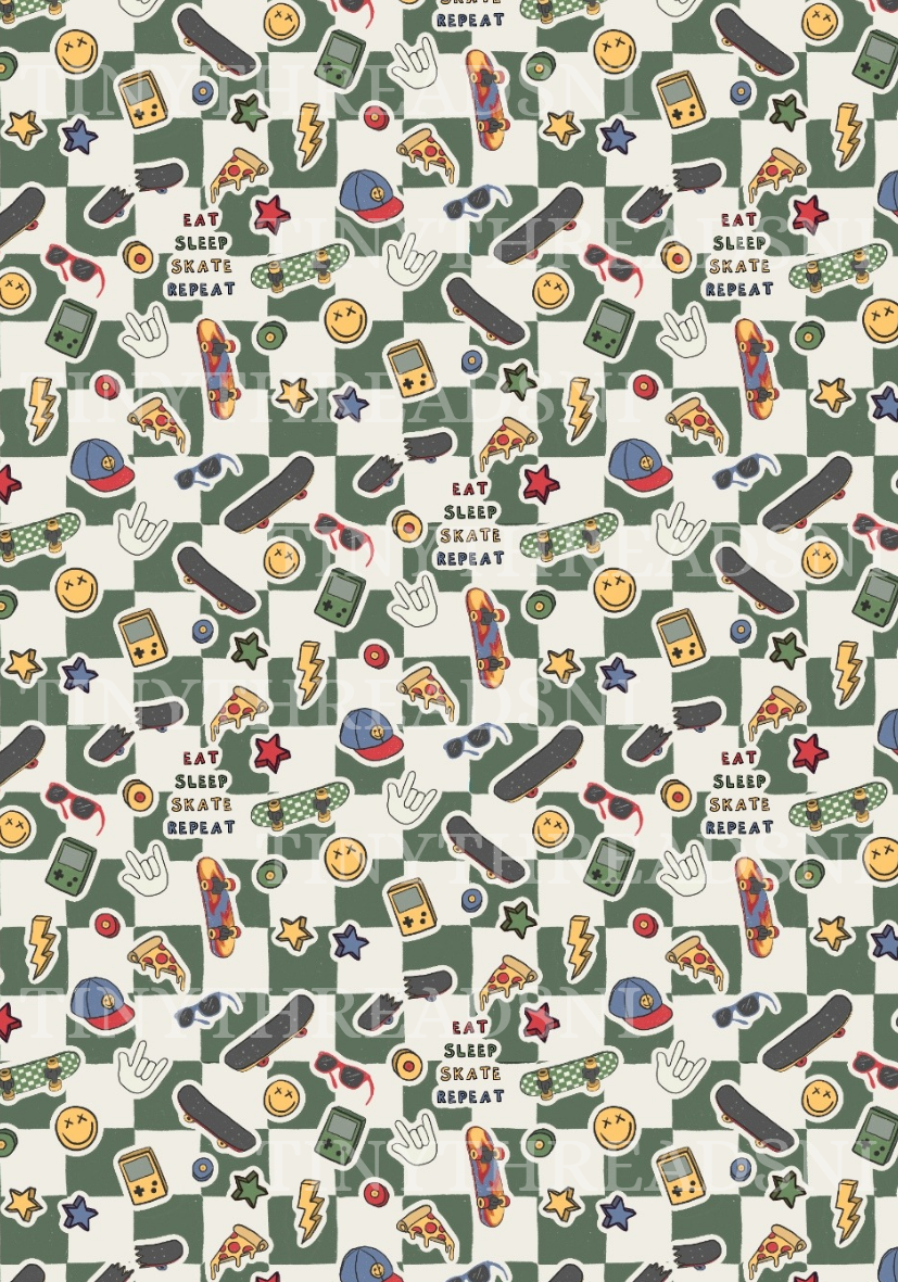 Sk8r Check Pine - PRINT