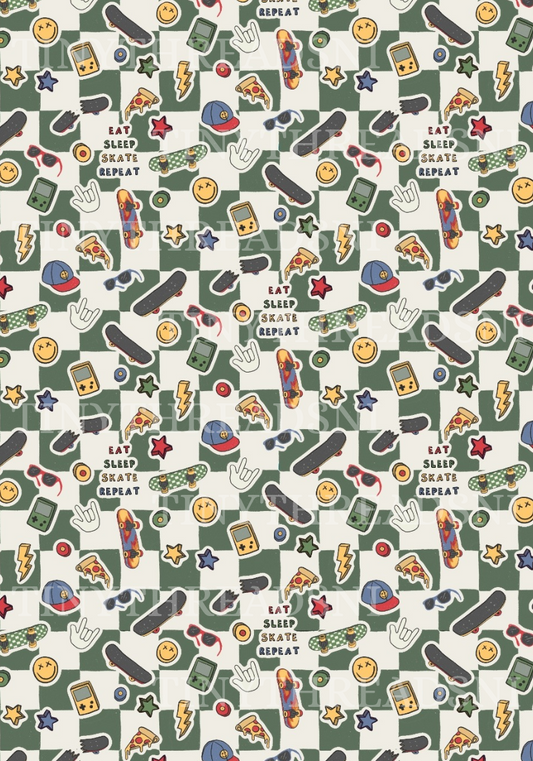 Sk8r Check Pine - PRINT