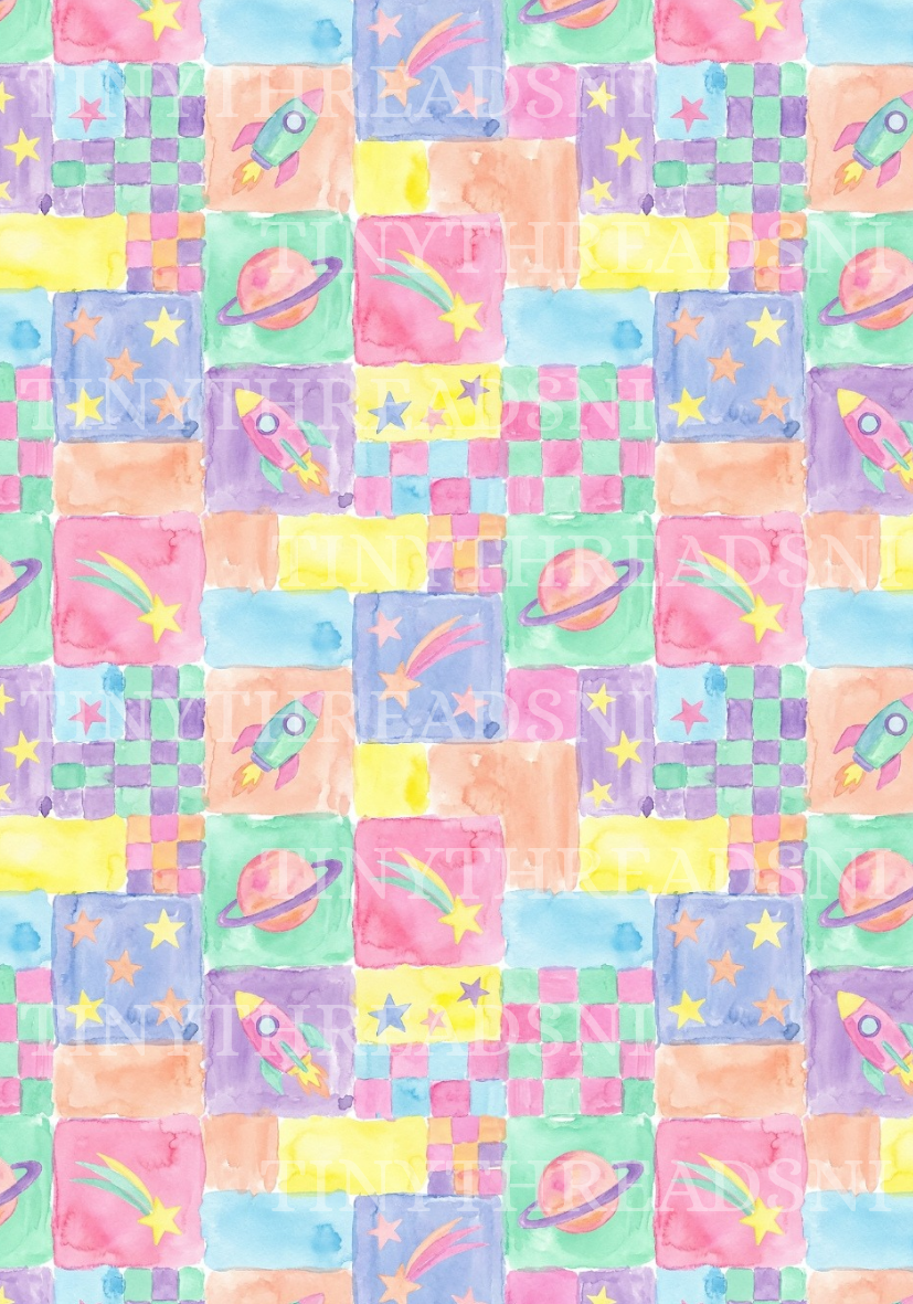 Pastel Space Patches - PRINT