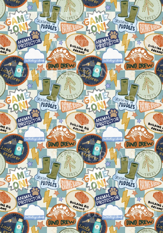 Adventure Patches Blue - PRINT