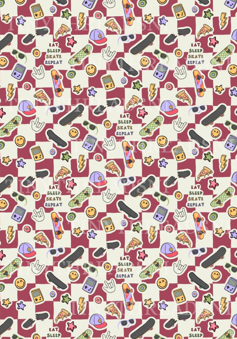 Sk8r Check Mauve - PRINT