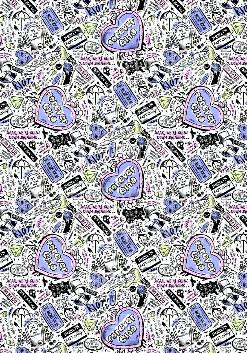 Emo Lyrics Pastel - PRINT